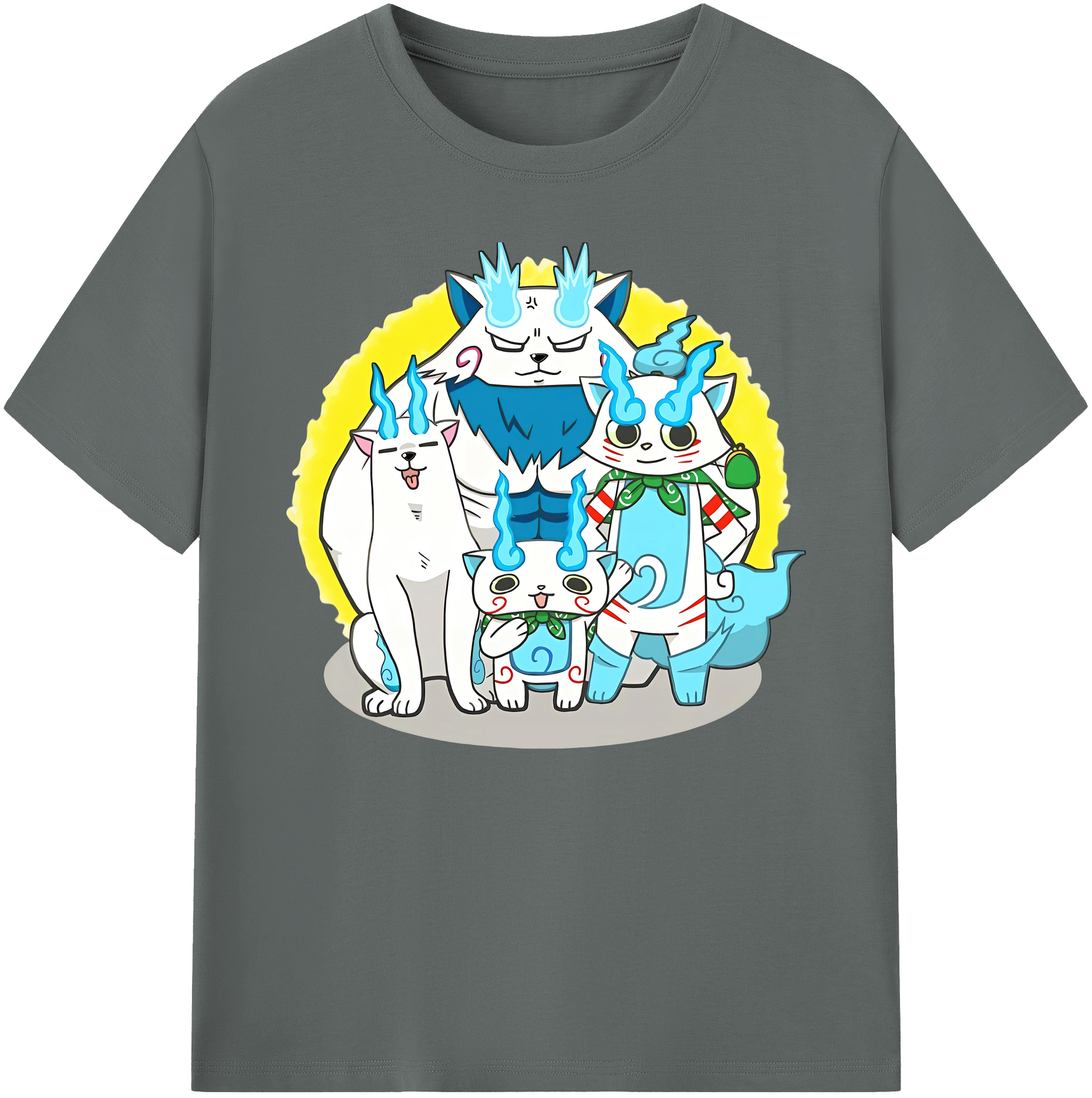 （画像用） 妖怪ウォッチ Yo-kai Watch 綿100％ メンズ半袖Tシャツ｜肌触りやわらか＆通気性